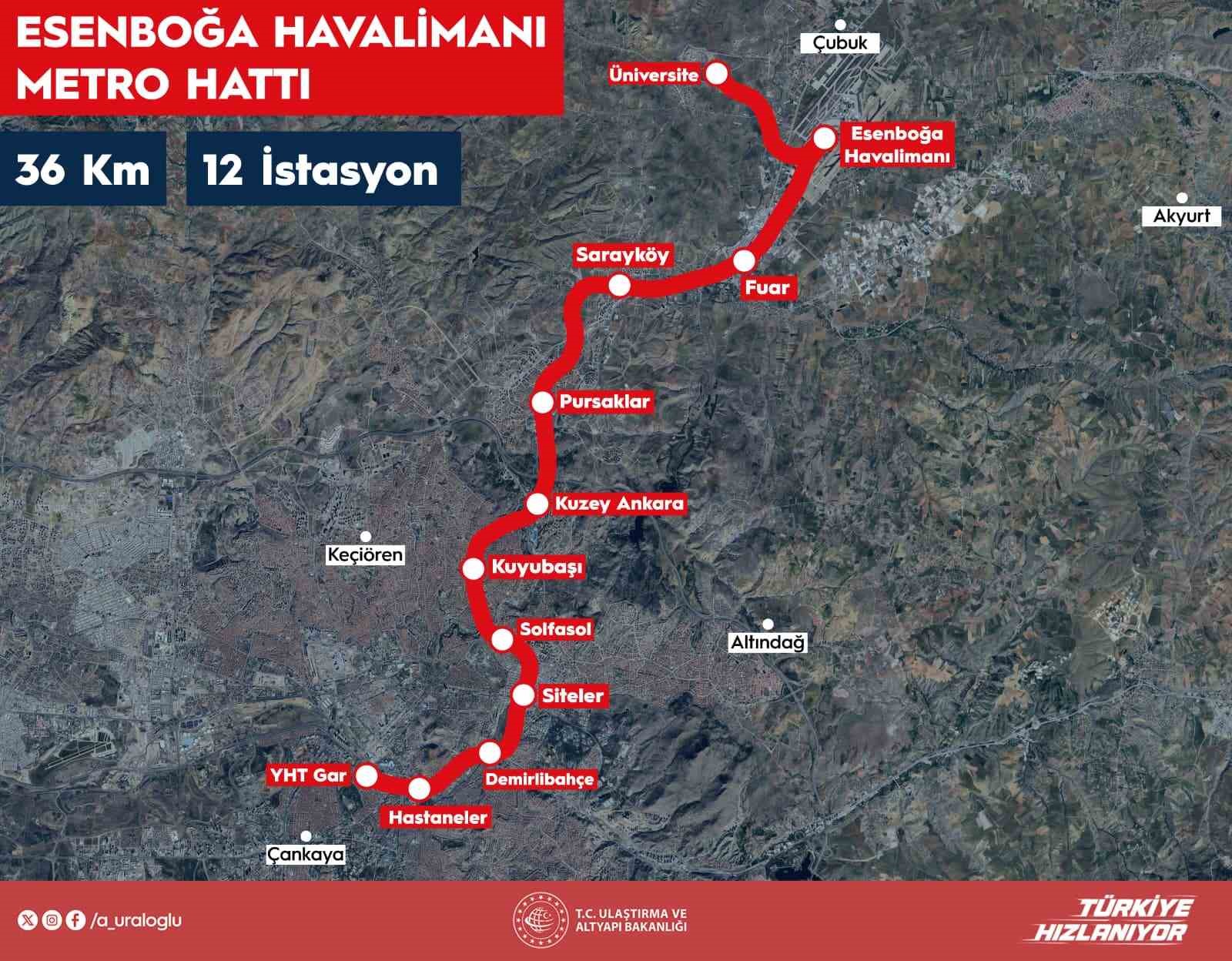 Esenboğa Havalimanı Metrosu’nun yapım ihalesi 30 Haziran’da gerçekleştirilecek