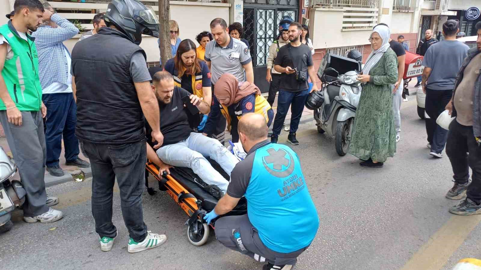 Karşı şeride ge&ccedil;en otomobil ile motosiklet &ccedil;arpıştı: 1 yaralı
