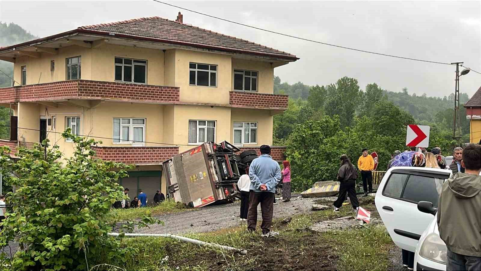 Virajı alamayan kamyonet devrildi, sürücüsü yaralandı
