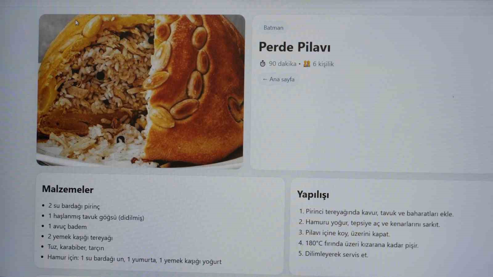 Coğrafi işaretli yemeklerin tarifleri yapay zeka desteğiyle dijitale taşındı
