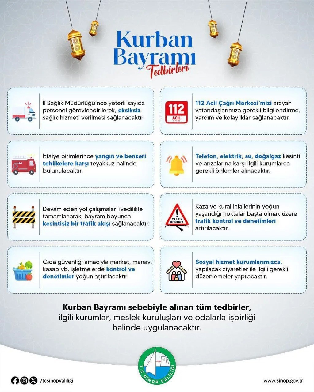 Sinop’ta bayram tedbirleri açıklandı