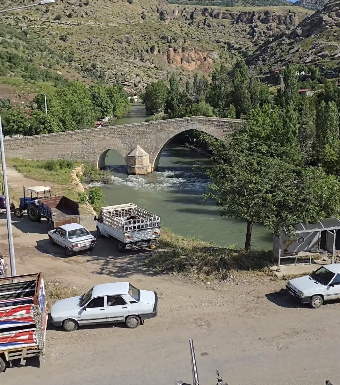 &Ccedil;ermik&rsquo;te tarihi k&ouml;pr&uuml; yanında hayvan pazarı kuruldu
