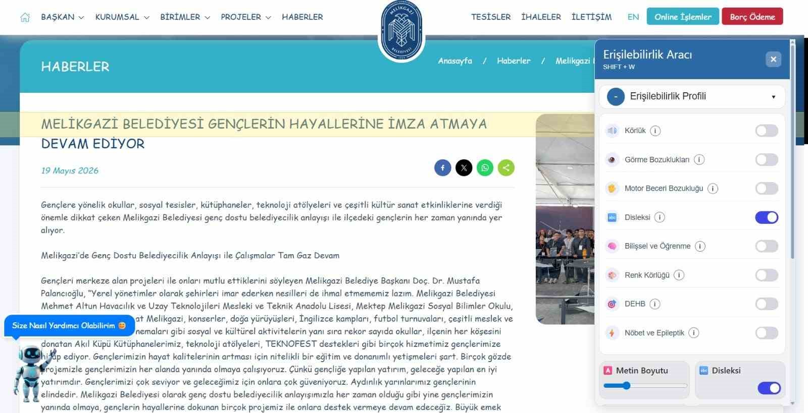 ‘Engelsiz Dijital Dönüşüm’ Melikgazi’de başladı
