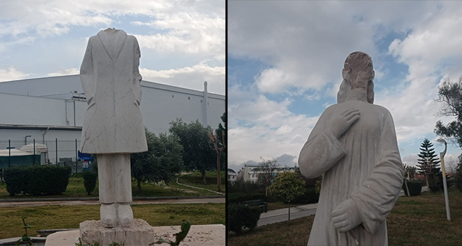 Heykellere zarar veren şüpheli yakalandı