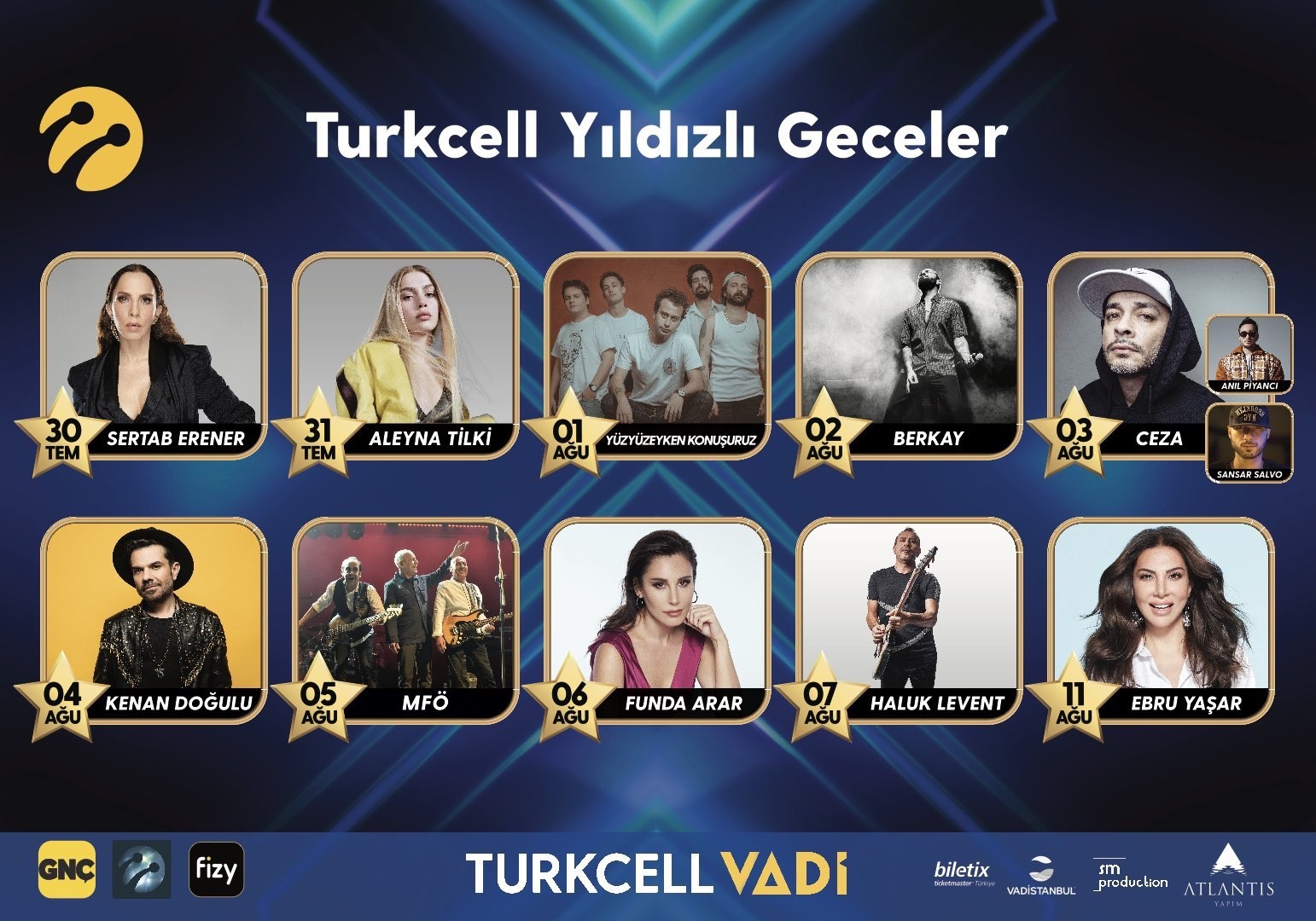 turkcell yildizli geceler konserleri basliyor
