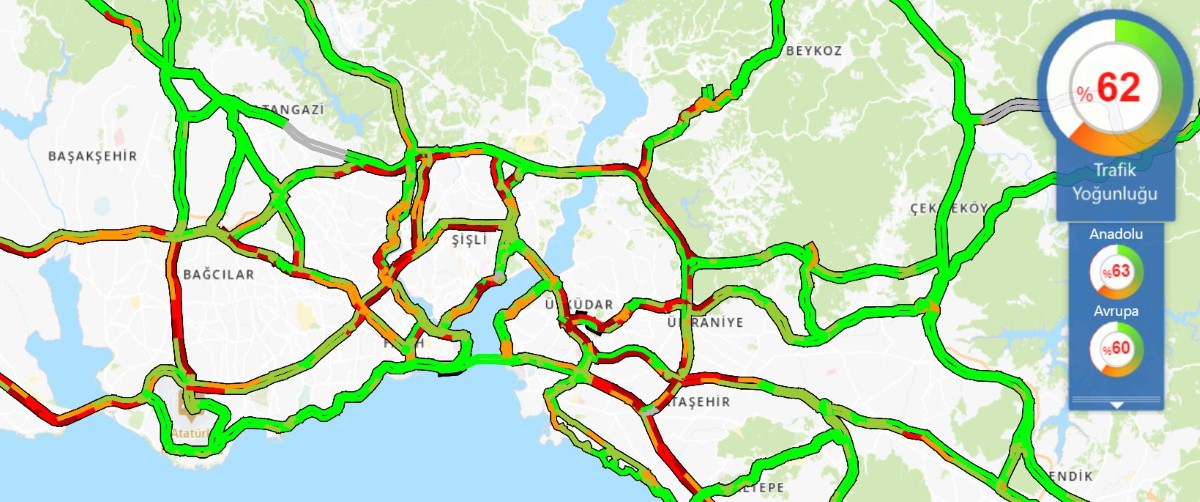 Haftanın son iş gününde trafik yoğunluğu