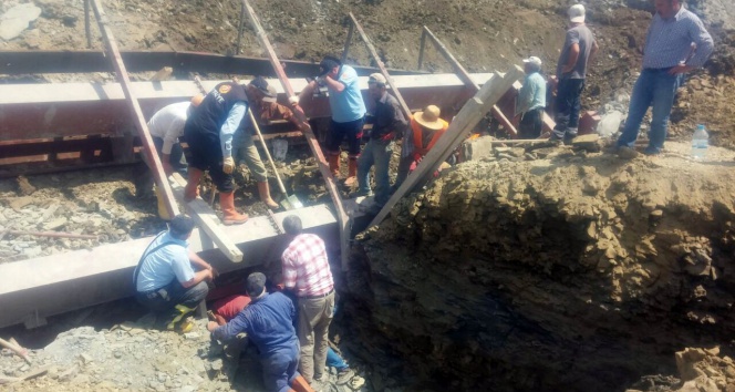 Edirne’de baraj inşaatında göçük