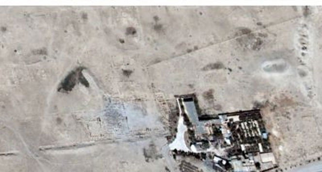 IŞİDin Palmiradaki yıkımı uydudan görüntülendi