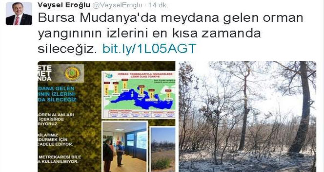 Eroğlu: Bursa&#039;daki yangının izlerini sileceğiz