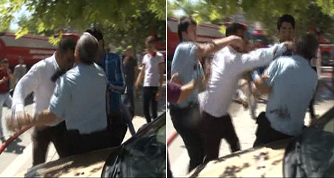 Polise önce kafa attı sonra yumruk