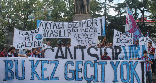 Trabzonspor taraftarından 'Akyazı' protestosu
