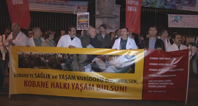 Sağlık çalışanları Kobani için yürüdü
