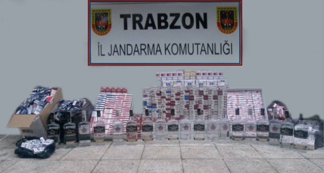 Trabzon’da kaçak sigara ve içki operasyonu