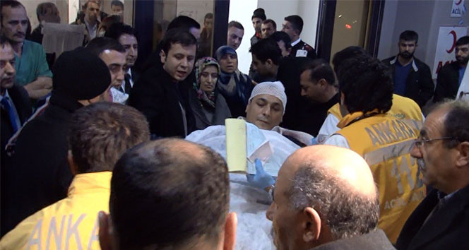 Davutoğlu’nun konvoyunda yaralanan görevliler hastaneye getirildi
