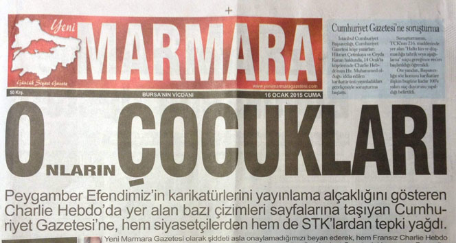 Yerel gazeteden ilginç manşet