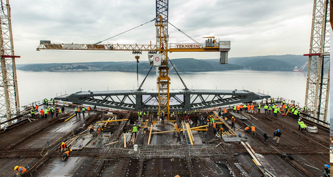 3. Köprü’de Asya Yakası’nda ilk çelik tabliye