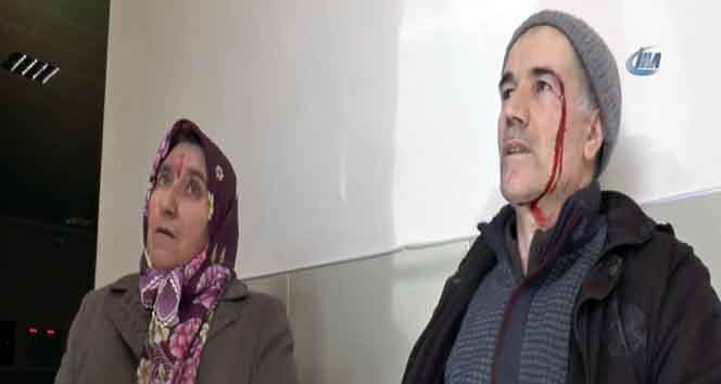 Karı koca adliye önünde dayak yedi